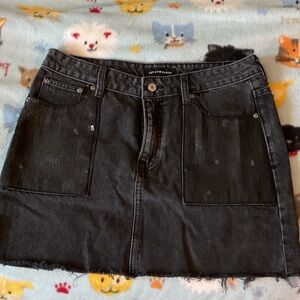 Lucky Brand Black Denim Patch-Pocket Mini Skirt